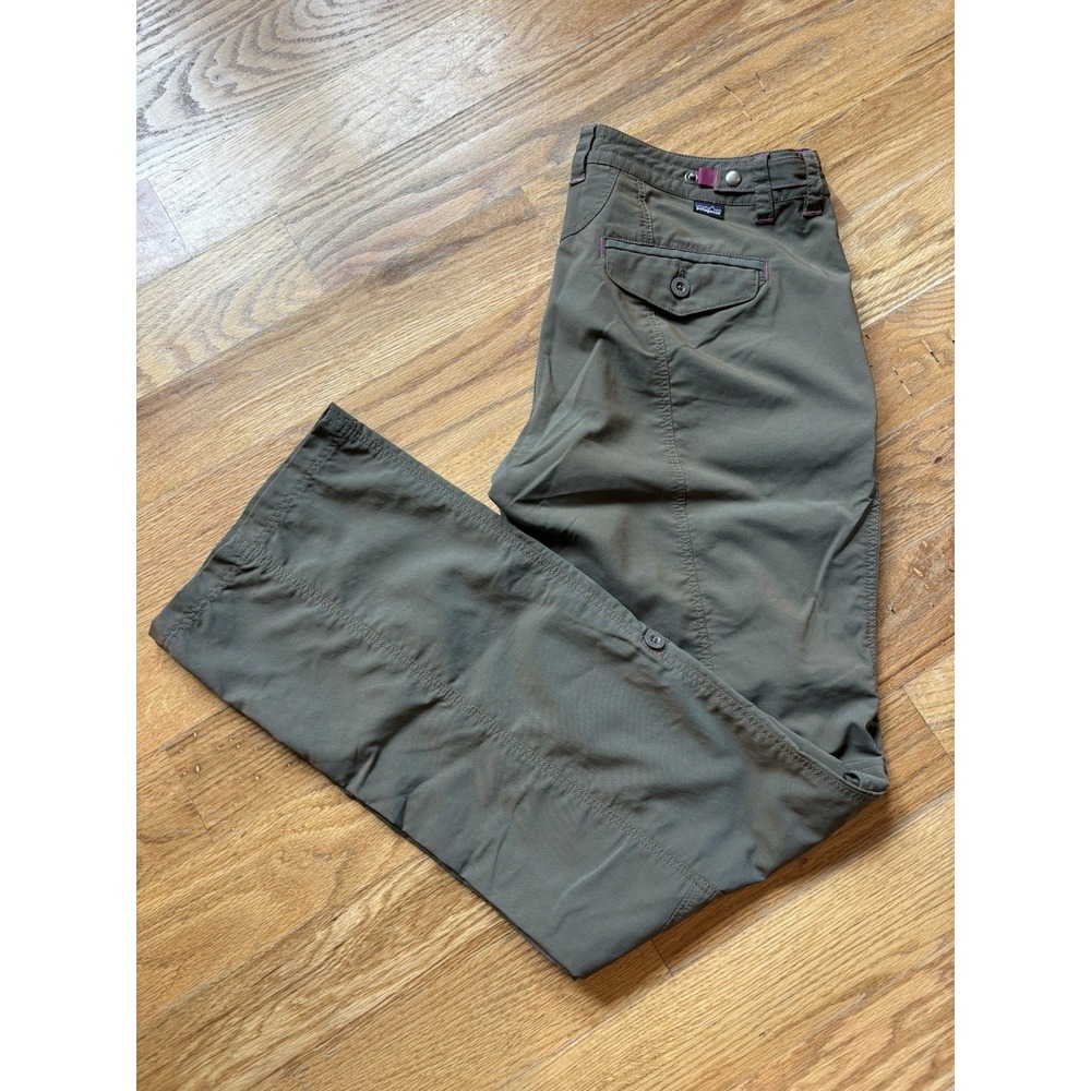 Patagonia Women's Byway Cargo Pant Sz 8 Convertible Seaweed Green Iridescent - Picture 2 of 10